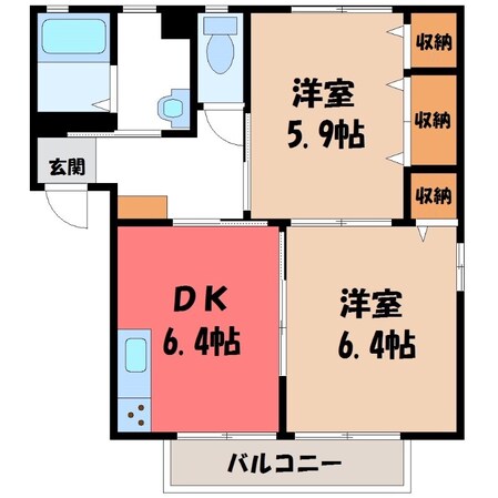 玉戸駅 徒歩19分 2階の物件間取画像